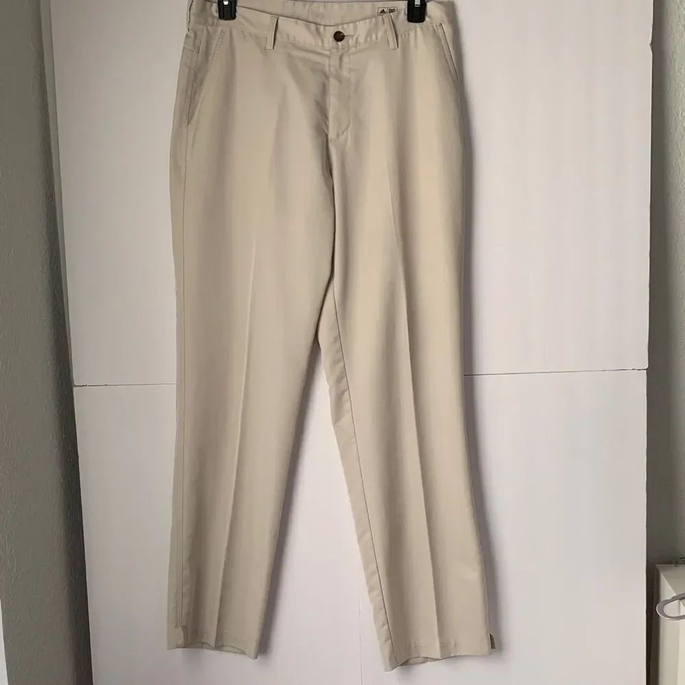 NWT Adidas Climalite Golf Men's Tan Lightweight Straight Leg Pants Size 34/34